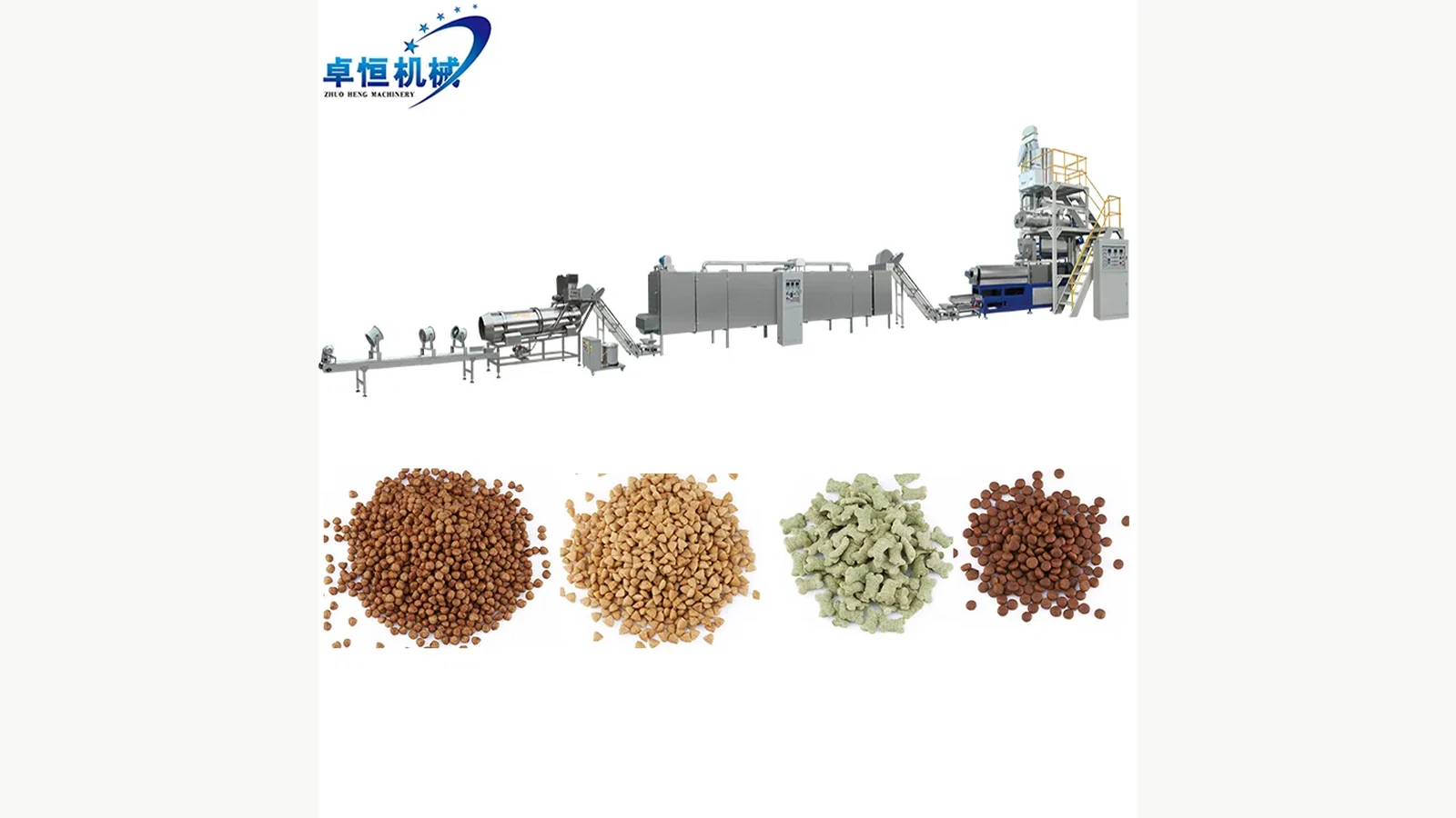 Complete dry pet food line reference used to place coating after drying and before final handling