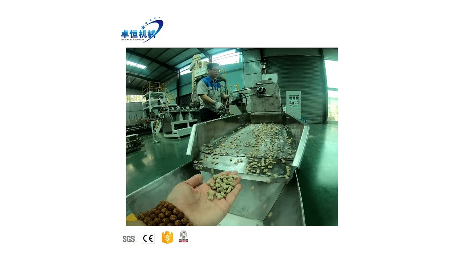 Running pet food line used to plan timed kibble samples